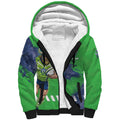 Personalised Canberra Raiders Rugby Sherpa Hoodie Viking Green Machine Mascot - Sporty Splash Art Style