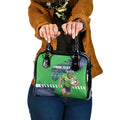 Personalised Canberra Raiders Rugby Shoulder Handbag Viking Green Machine Mascot - Sporty Splash Art Style