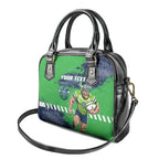 Personalised Canberra Raiders Rugby Shoulder Handbag Viking Green Machine Mascot - Sporty Splash Art Style