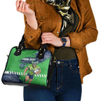 Personalised Canberra Raiders Rugby Shoulder Handbag Viking Green Machine Mascot - Sporty Splash Art Style