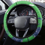 Canberra Raiders Rugby Steering Wheel Cover Viking Green Machine Mascot - Sporty Splash Art Style