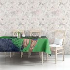 Personalised Canberra Raiders Rugby Tablecloth Viking Green Machine Mascot - Sporty Splash Art Style
