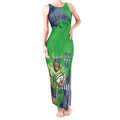Personalised Canberra Raiders Rugby Tank Maxi Dress Viking Green Machine Mascot - Sporty Splash Art Style