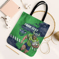 Personalised Canberra Raiders Rugby Tote Bag Viking Green Machine Mascot - Sporty Splash Art Style