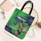 Personalised Canberra Raiders Rugby Tote Bag Viking Green Machine Mascot - Sporty Splash Art Style