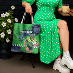 Personalised Canberra Raiders Rugby Tote Bag Viking Green Machine Mascot - Sporty Splash Art Style
