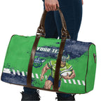 Personalised Canberra Raiders Rugby Travel Bag Viking Green Machine Mascot - Sporty Splash Art Style