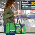 Personalised Canberra Raiders Rugby Travel Bag Viking Green Machine Mascot - Sporty Splash Art Style