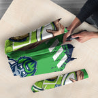 Personalised Canberra Raiders Rugby Umbrella Viking Green Machine Mascot - Sporty Splash Art Style