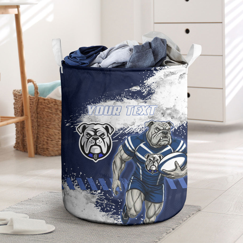 Personalised Canterbury-Bankstown Bulldogs Rugby Laundry Basket Berries Mascot - Sporty Splash Art Style