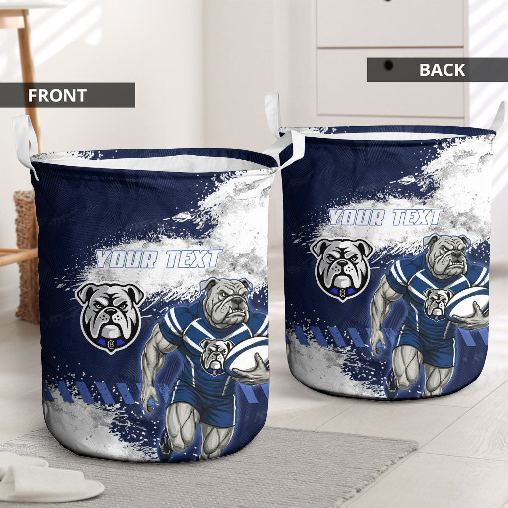 Personalised Canterbury-Bankstown Bulldogs Rugby Laundry Basket Berries Mascot - Sporty Splash Art Style