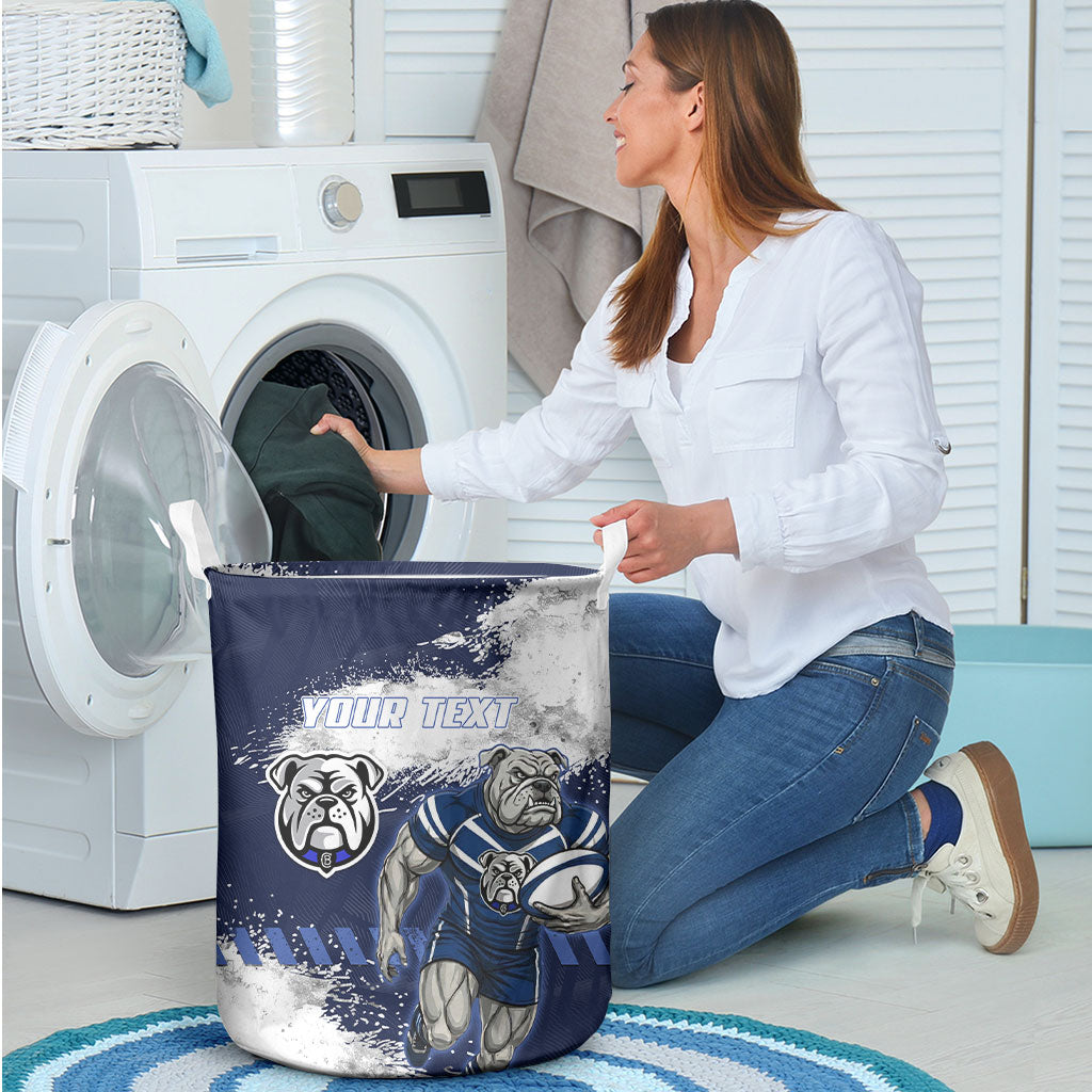 Personalised Canterbury-Bankstown Bulldogs Rugby Laundry Basket Berries Mascot - Sporty Splash Art Style