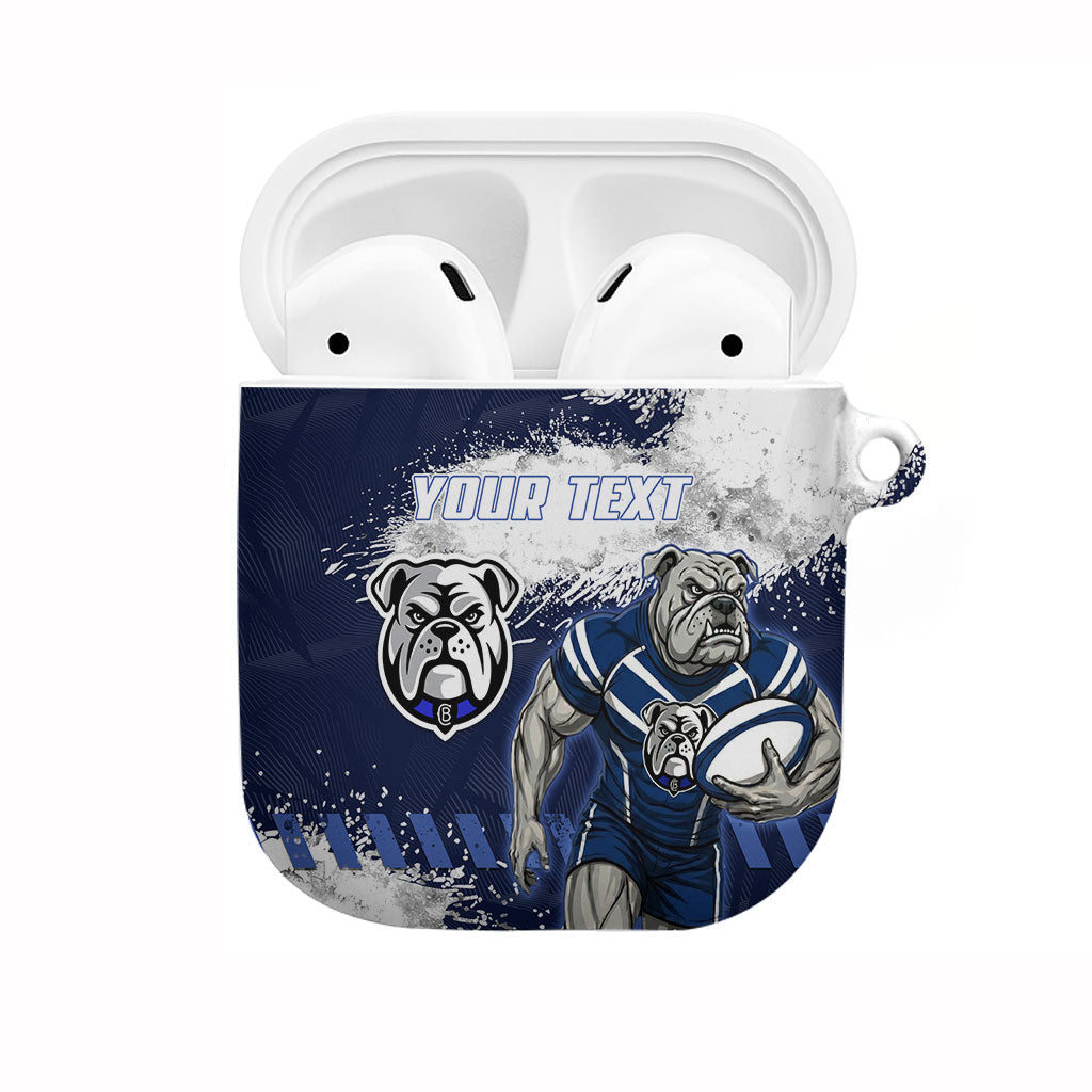 Personalised Canterbury-Bankstown Bulldogs Rugby AirPods Case Berries Mascot - Sporty Splash Art Style
