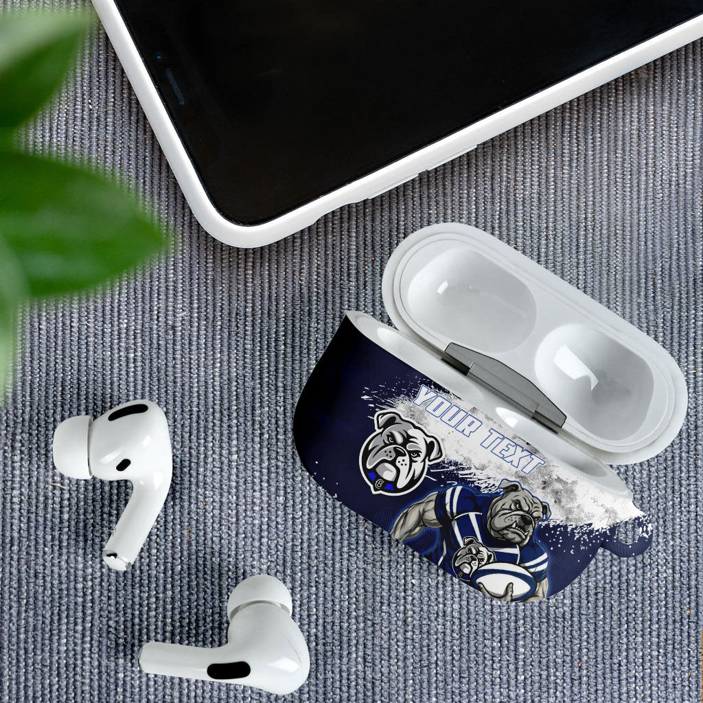 Personalised Canterbury-Bankstown Bulldogs Rugby AirPods Case Berries Mascot - Sporty Splash Art Style