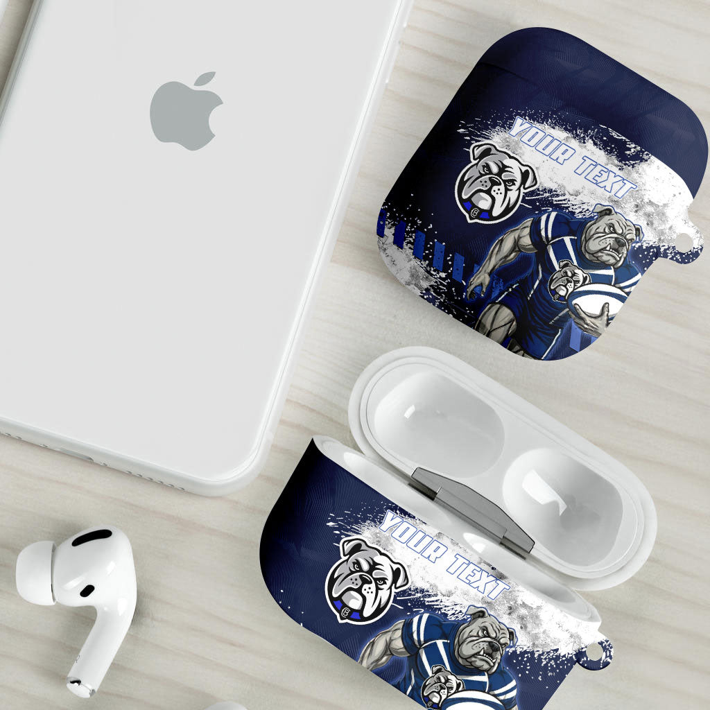 Personalised Canterbury-Bankstown Bulldogs Rugby AirPods Case Berries Mascot - Sporty Splash Art Style