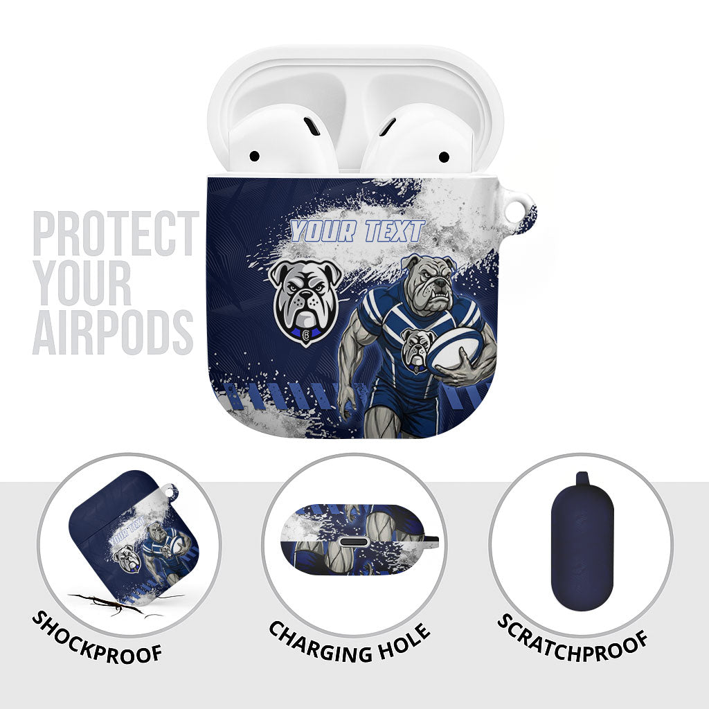 Personalised Canterbury-Bankstown Bulldogs Rugby AirPods Case Berries Mascot - Sporty Splash Art Style