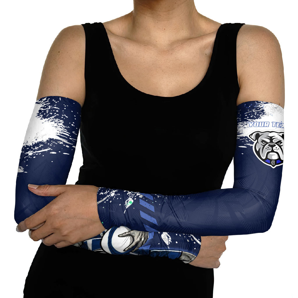 Personalised Canterbury-Bankstown Bulldogs Rugby Arm Sleeves Berries Mascot - Sporty Splash Art Style