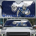 Personalised Canterbury-Bankstown Bulldogs Rugby Auto Sun Shade Berries Mascot - Sporty Splash Art Style