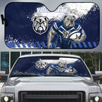 Personalised Canterbury-Bankstown Bulldogs Rugby Auto Sun Shade Berries Mascot - Sporty Splash Art Style