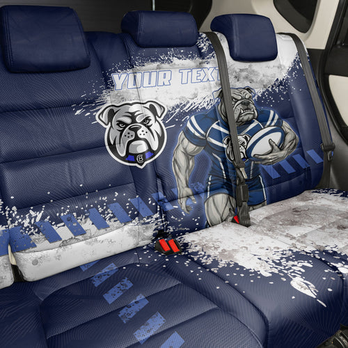 Personalised Canterbury-Bankstown Bulldogs Rugby Back Car Seat Cover Berries Mascot - Sporty Splash Art Style