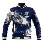 Personalised Canterbury-Bankstown Bulldogs Rugby Baseball Jacket Berries Mascot - Sporty Splash Art Style