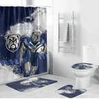 Personalised Canterbury-Bankstown Bulldogs Rugby Bathroom Set Berries Mascot - Sporty Splash Art Style