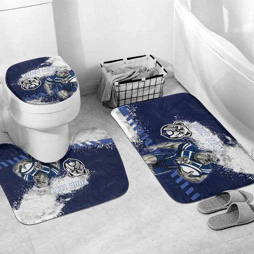 Personalised Canterbury-Bankstown Bulldogs Rugby Bathroom Set Berries Mascot - Sporty Splash Art Style