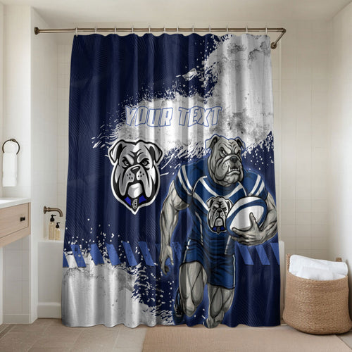 Personalised Canterbury-Bankstown Bulldogs Rugby Bathroom Set Berries Mascot - Sporty Splash Art Style