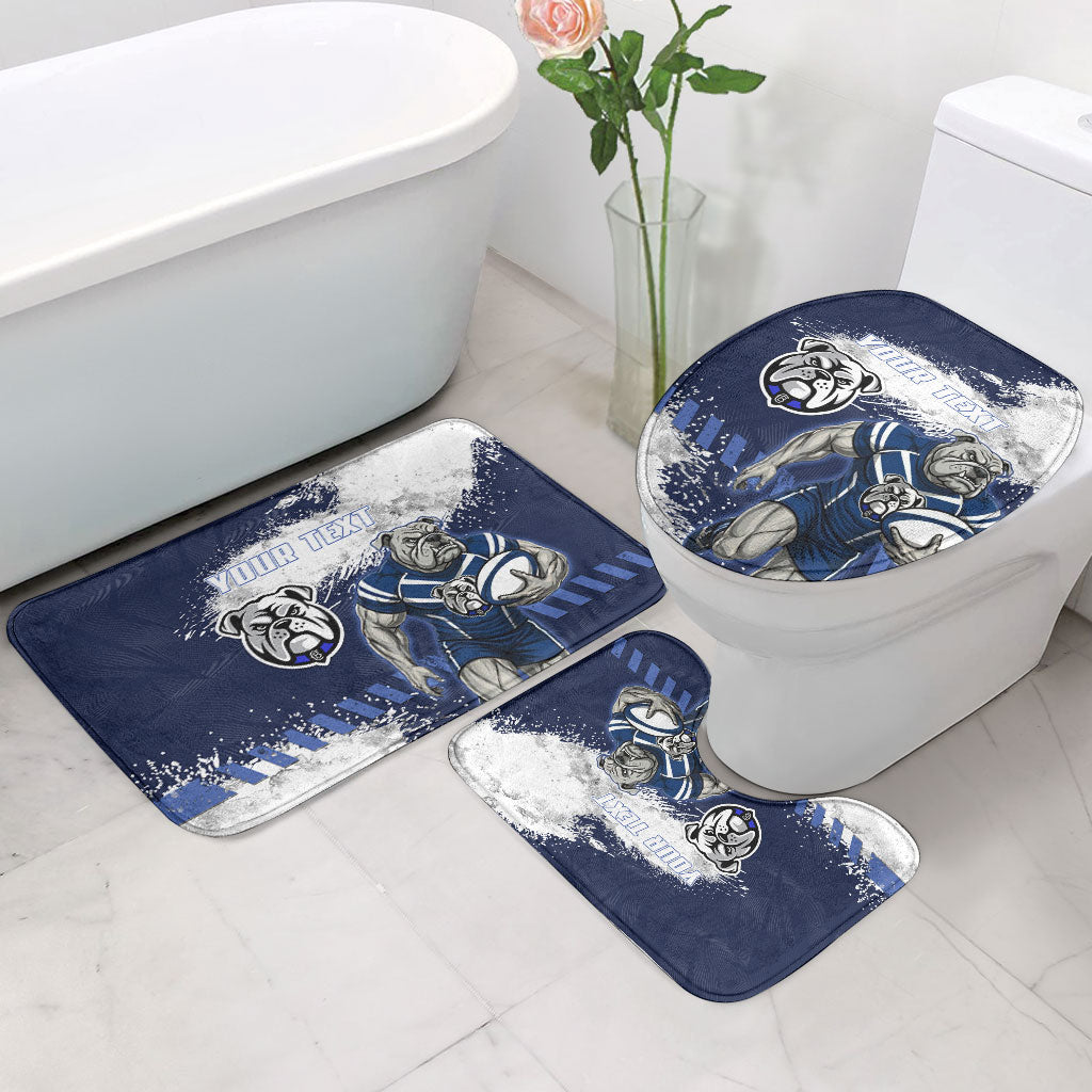 Personalised Canterbury-Bankstown Bulldogs Rugby Bathroom Set Berries Mascot - Sporty Splash Art Style