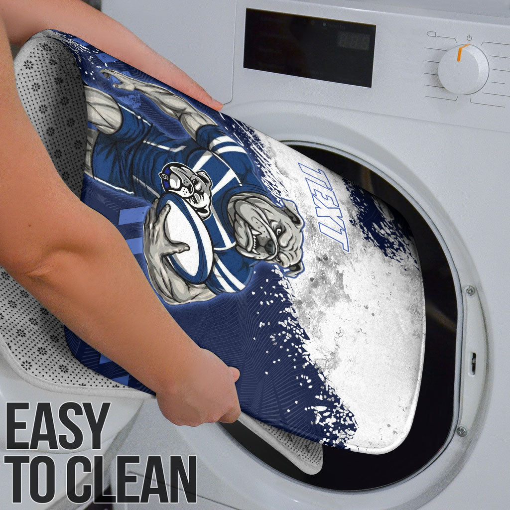 Personalised Canterbury-Bankstown Bulldogs Rugby Bathroom Set Berries Mascot - Sporty Splash Art Style