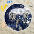 Personalised Canterbury-Bankstown Bulldogs Rugby Beach Blanket Berries Mascot - Sporty Splash Art Style