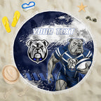 Personalised Canterbury-Bankstown Bulldogs Rugby Beach Blanket Berries Mascot - Sporty Splash Art Style