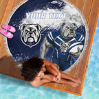 Personalised Canterbury-Bankstown Bulldogs Rugby Beach Blanket Berries Mascot - Sporty Splash Art Style