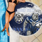 Personalised Canterbury-Bankstown Bulldogs Rugby Beach Blanket Berries Mascot - Sporty Splash Art Style