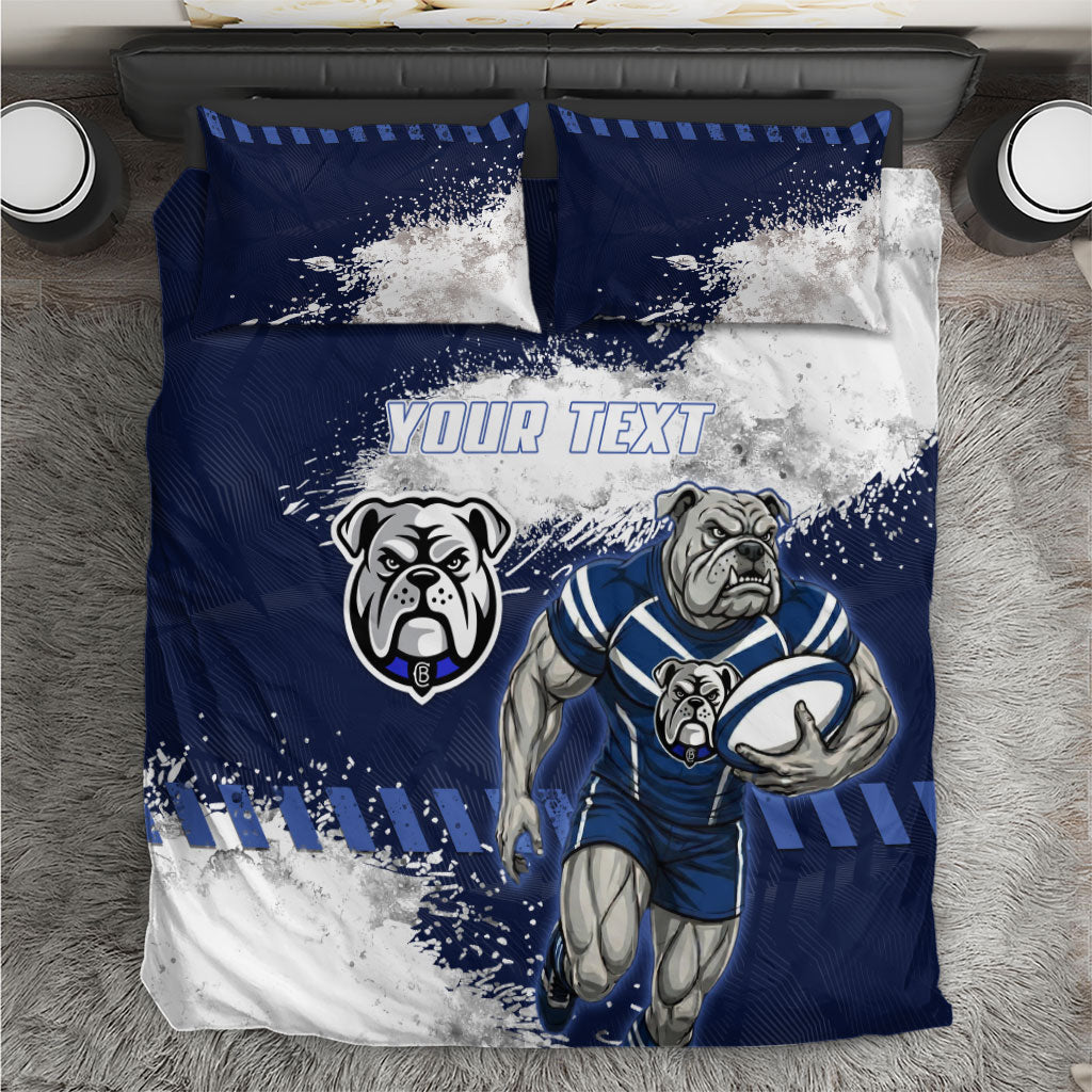 Personalised Canterbury-Bankstown Bulldogs Rugby Bedding Set Berries Mascot - Sporty Splash Art Style