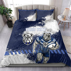 Personalised Canterbury-Bankstown Bulldogs Rugby Bedding Set Berries Mascot - Sporty Splash Art Style