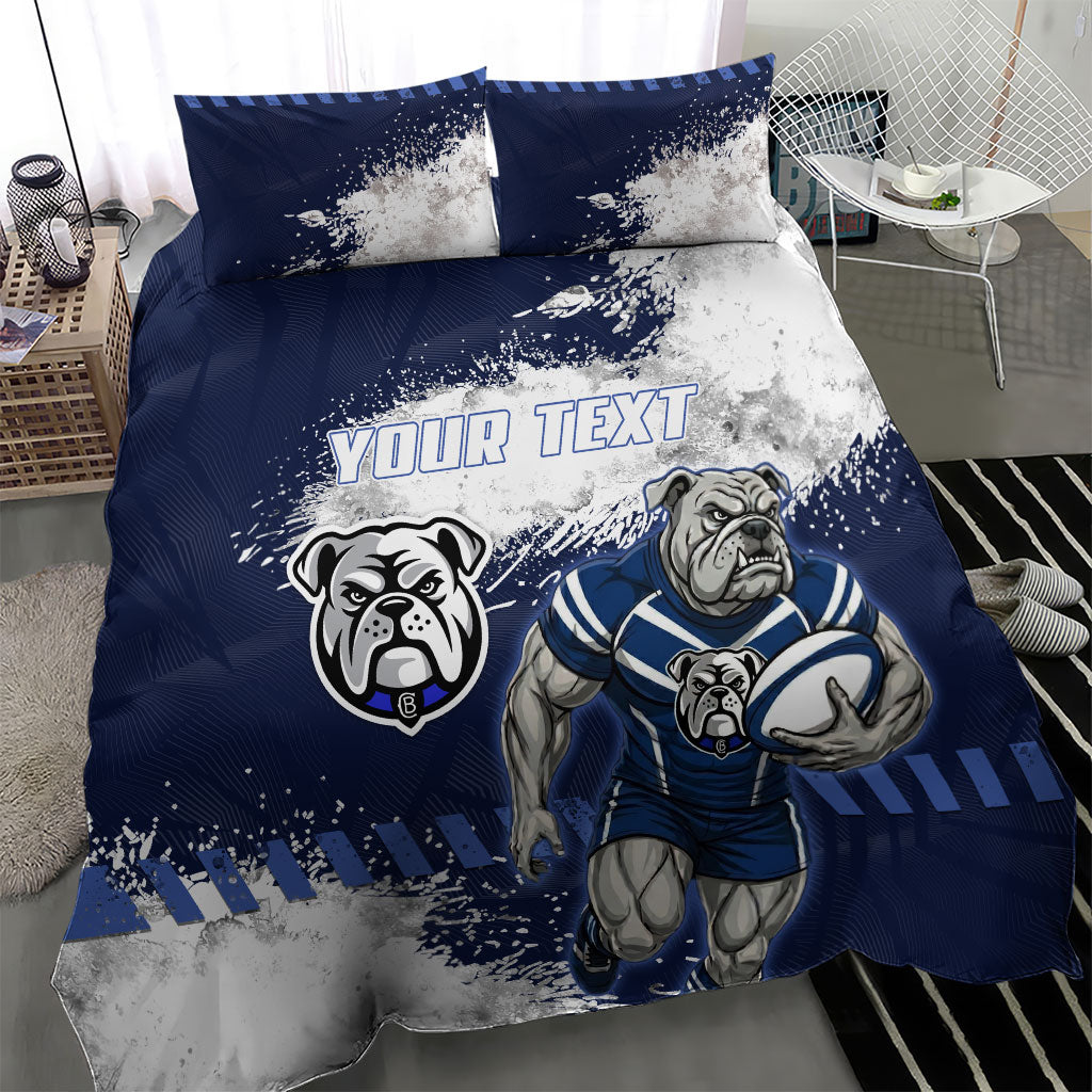 Personalised Canterbury-Bankstown Bulldogs Rugby Bedding Set Berries Mascot - Sporty Splash Art Style