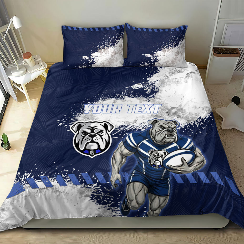 Personalised Canterbury-Bankstown Bulldogs Rugby Bedding Set Berries Mascot - Sporty Splash Art Style