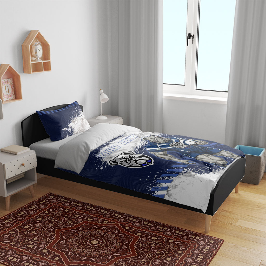 Personalised Canterbury-Bankstown Bulldogs Rugby Bedding Set Berries Mascot - Sporty Splash Art Style