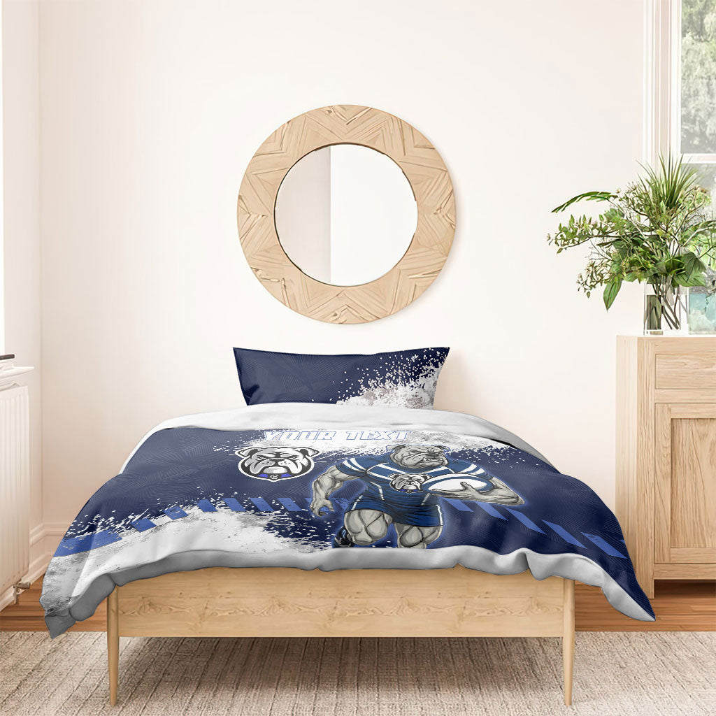 Personalised Canterbury-Bankstown Bulldogs Rugby Bedding Set Berries Mascot - Sporty Splash Art Style