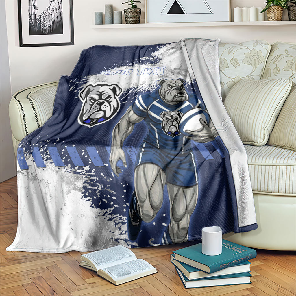 Personalised Canterbury-Bankstown Bulldogs Rugby Blanket Berries Mascot - Sporty Splash Art Style