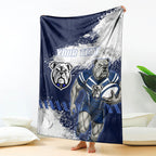 Personalised Canterbury-Bankstown Bulldogs Rugby Blanket Berries Mascot - Sporty Splash Art Style