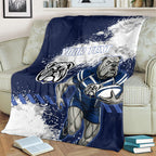 Personalised Canterbury-Bankstown Bulldogs Rugby Blanket Berries Mascot - Sporty Splash Art Style