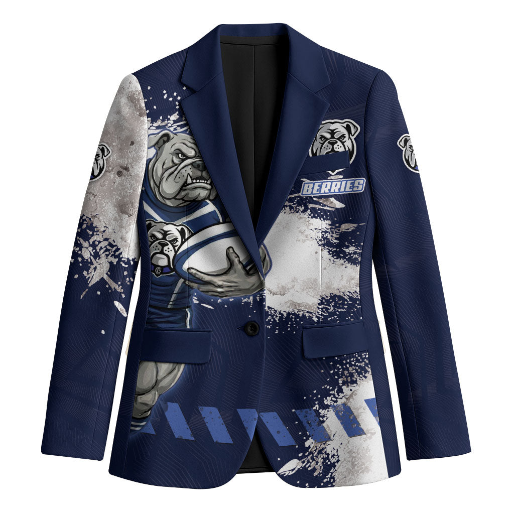 Personalised Canterbury-Bankstown Bulldogs Rugby Blazer Berries Mascot - Sporty Splash Art Style
