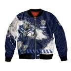 Personalised Canterbury-Bankstown Bulldogs Rugby Bomber Jacket Berries Mascot - Sporty Splash Art Style