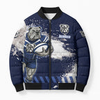 Personalised Canterbury-Bankstown Bulldogs Rugby Bomber Puffer Jacket Berries Mascot - Sporty Splash Art Style