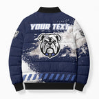 Personalised Canterbury-Bankstown Bulldogs Rugby Bomber Puffer Jacket Berries Mascot - Sporty Splash Art Style