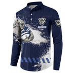 Personalised Canterbury-Bankstown Bulldogs Rugby Button Sweatshirt Berries Mascot - Sporty Splash Art Style