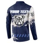 Personalised Canterbury-Bankstown Bulldogs Rugby Button Sweatshirt Berries Mascot - Sporty Splash Art Style