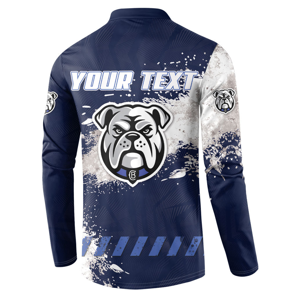 Personalised Canterbury-Bankstown Bulldogs Rugby Button Sweatshirt Berries Mascot - Sporty Splash Art Style